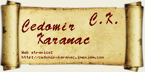 Čedomir Karanac vizit kartica